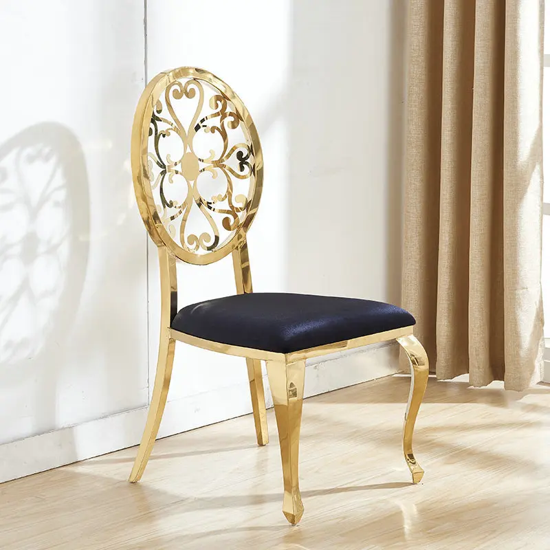 

Factory Hot Sale European Iron Fashion Dining Chair Two-Color Optional Restaurant Hotel Armchair