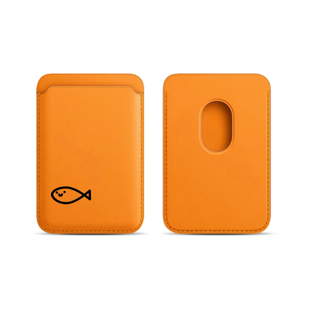 Minimalistische Fischleder-Kartenhülle für Magnetische Hüllen, Geeignet für alle iPhones, für Magsafe-Karten-Handytasche – Detail 10