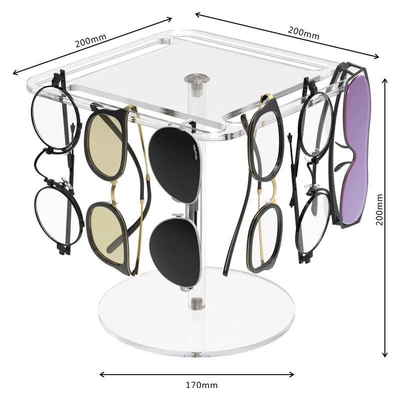 Rotating Sunglasses Holder 360° Eyeglass Display Stand Storage Rack Jewelry Watch  Storage Shelf For Home Desk Dresser image 4
