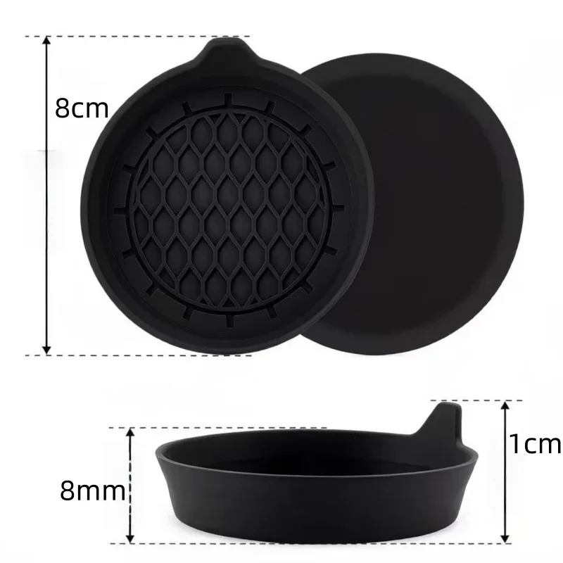 2Pcs Silicone Car Coasters - Non-Slip Heat-Resistant Design for Car Durable Eco-Friendly Spill-Proof Fits Most Cup Holders