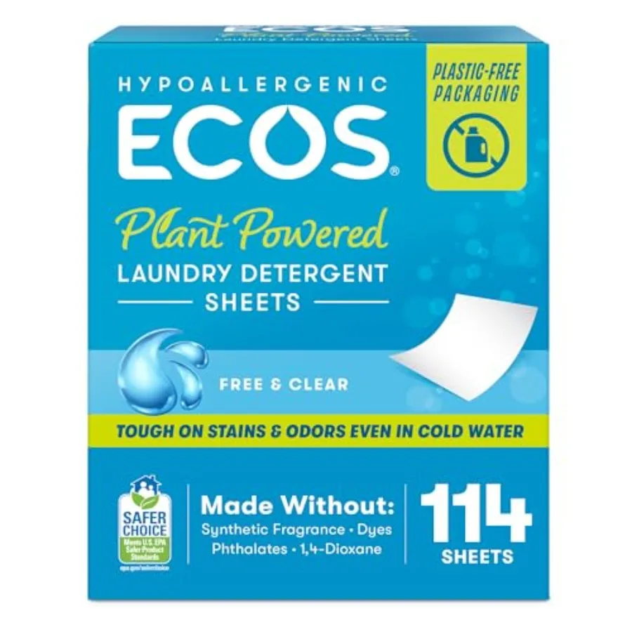 

Laundry Detergent Sheets Vegan, No Plastic Jug, No M Liquid Free - Hypoallergenic, Plant Powered Laundry Detergent Sheet Free a