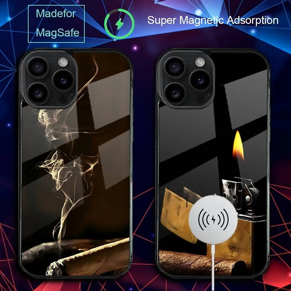 

C-Cigar C-Cigarette Phone Case For iPhone 17,16,15,14,13,12,11,Pro,Max,Plus,Mini,SE4,E Magnetic Magsafe Wireless Charging