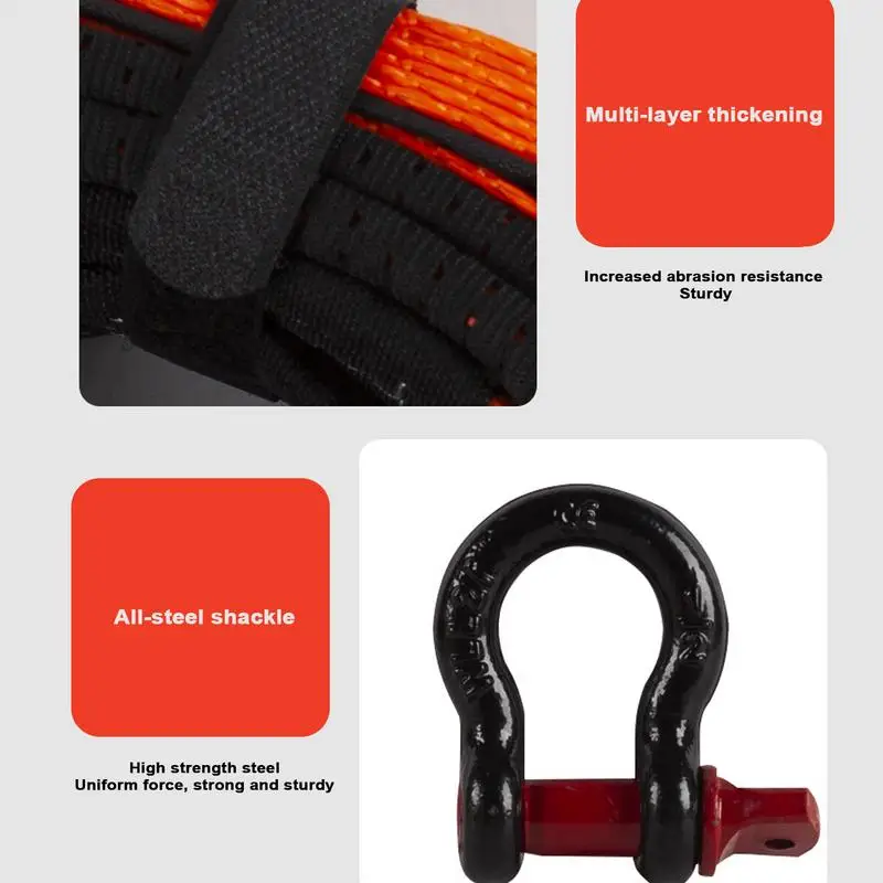 سميكة سيارة سحب حبل 5 متر 10 طن البوليستر الإنقاذ سحب حبل متعدد الوظائف سلامة سحب حزام الجر مركبة مقطورة حبل