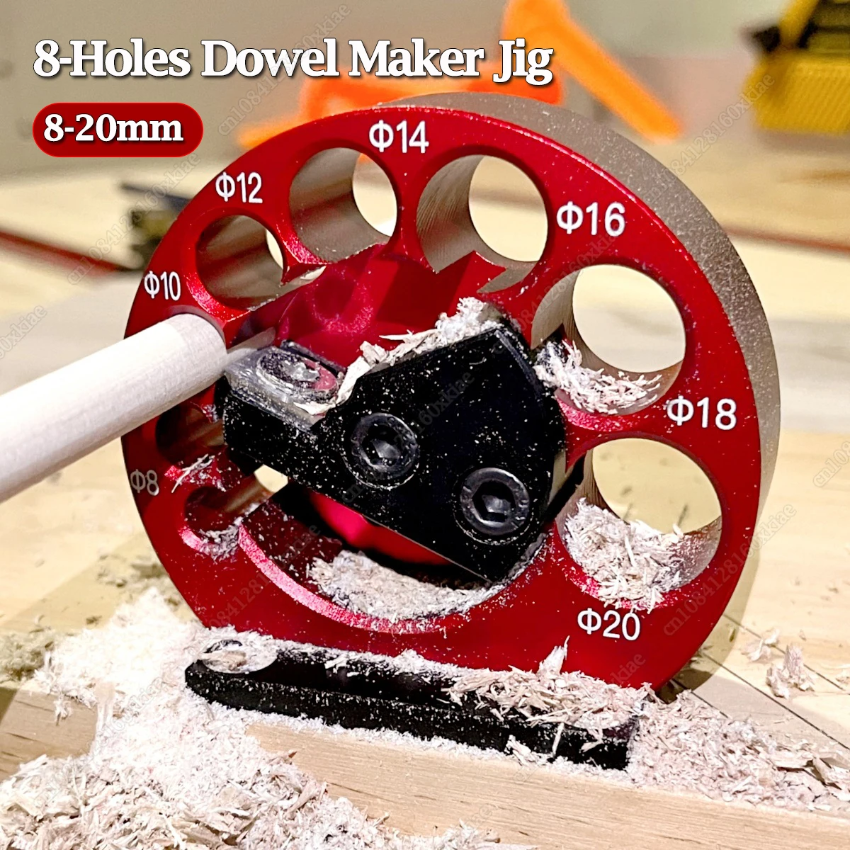 

8-Holes Adjustable Dowel Maker Jig 8mm-20mm Or Carbide Blades Woodworking Electric Drill Milling Dowel Round Rod Auxiliary Tool