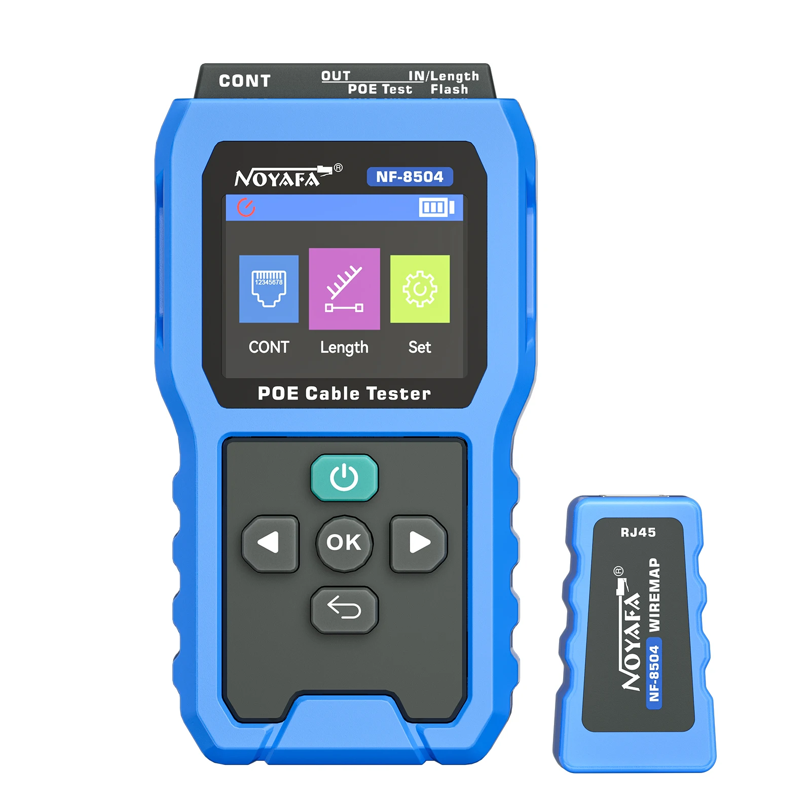 

NOYAFA NF-8504 Профессиональный тестер PoE-кабелей для RJ45 CAT5/CAT6 | Обнаружение PoE af/at/bt, тестирование портов, проверка сетевых ошибок