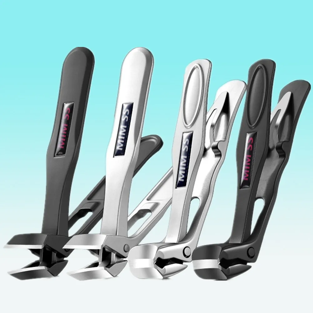 Angled Stainless Head Nail Clipper Powder Steel Large Opening Nail Clippers Single Oblique Mouth Household Anti-splash ﻿