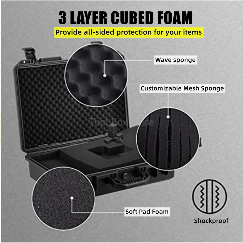 Large Equipment Case Waterproof Tool Box Storage Box Precision Instrument Safety Protective Toolbox Plastic Hard Case Suitcase