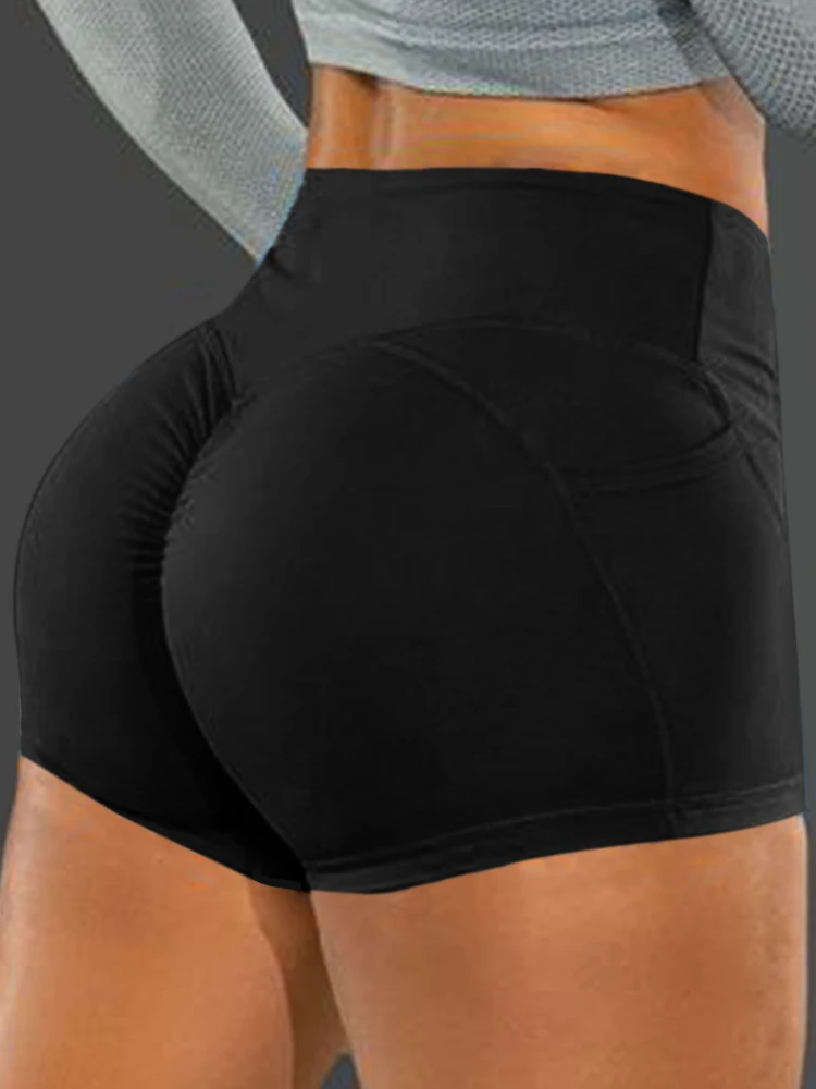 

Fitness Skinny Gym Sports Bottoms Summer Solid Sexy Women Shorts Soft Athletic Elastic Stretch Casual High Waist Tight