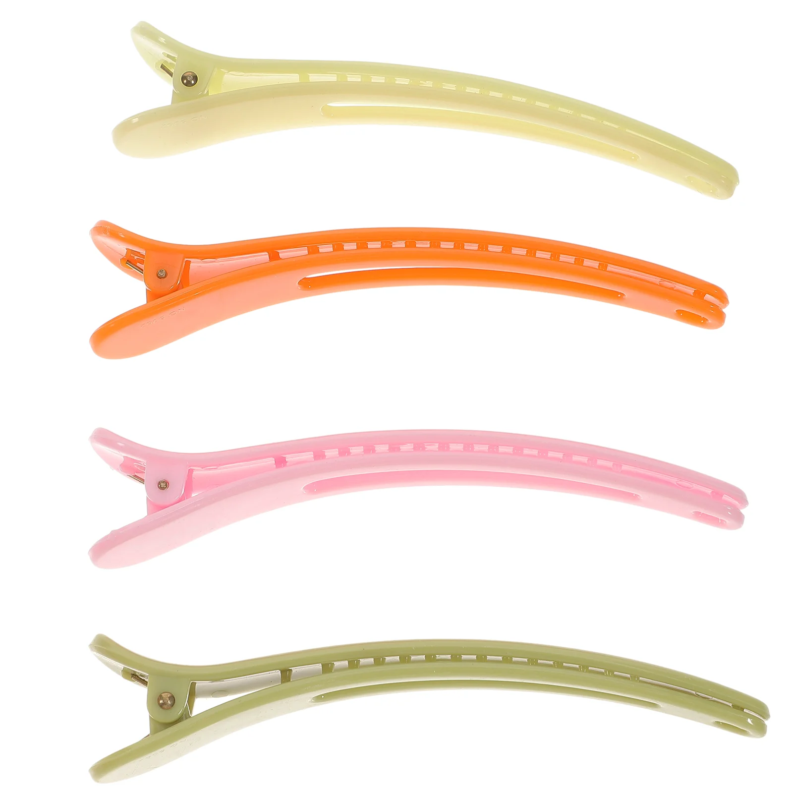 4pcs Plastic Frosted Glossy Hair Clips Crocodile Teeth Knots Barrette for Women Girls Hairdresser (Mixed Color)