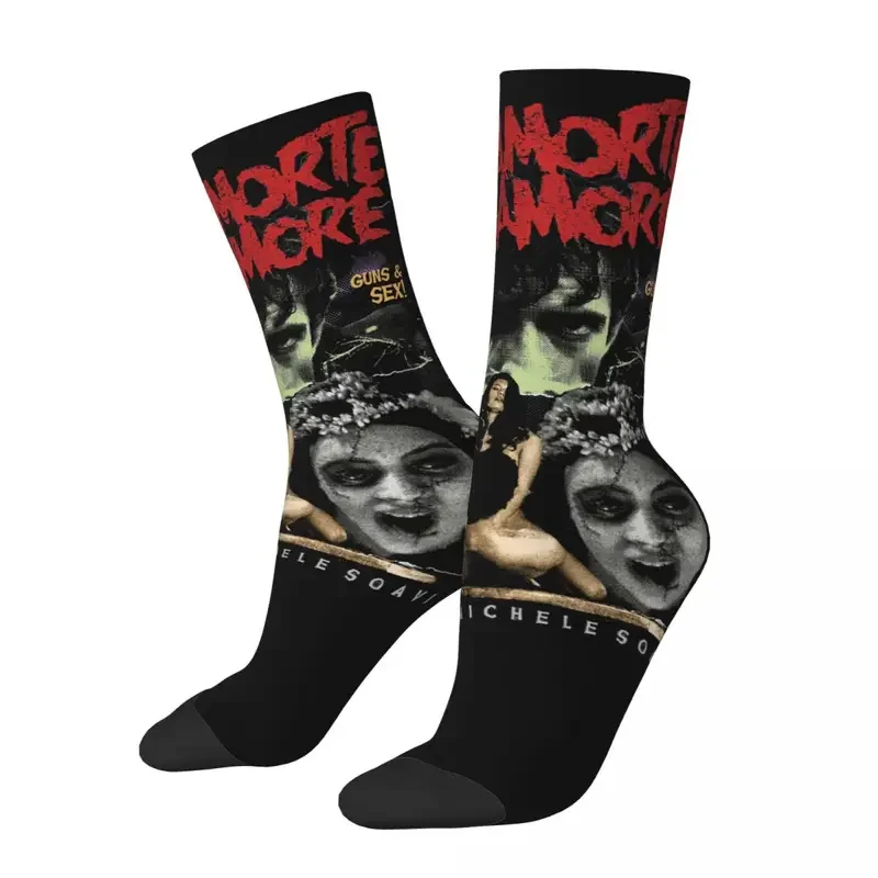 Calcetines divertidos felices para hombre Dellamorte Retro Harajuku Día de los muertos la necesidad de alimentar estilo callejero Casual Crew Crazy Sock impreso