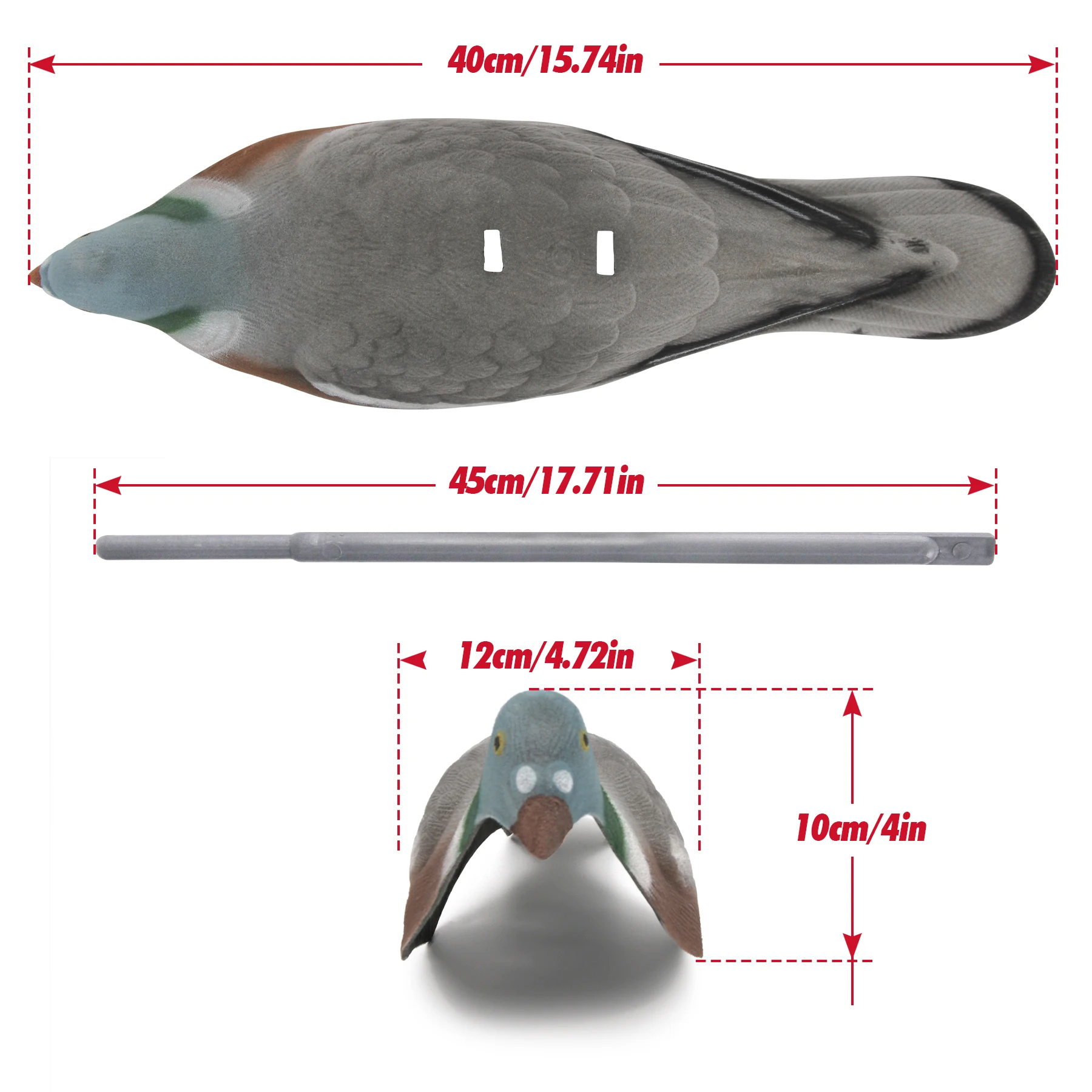 GUGULUZA 6pPcs Hunting Decoy Pigeon Flocked Pigeon Decoy Shell 3D Realistic Fake Bird with Pegs Bird Bait Hunting Accessories