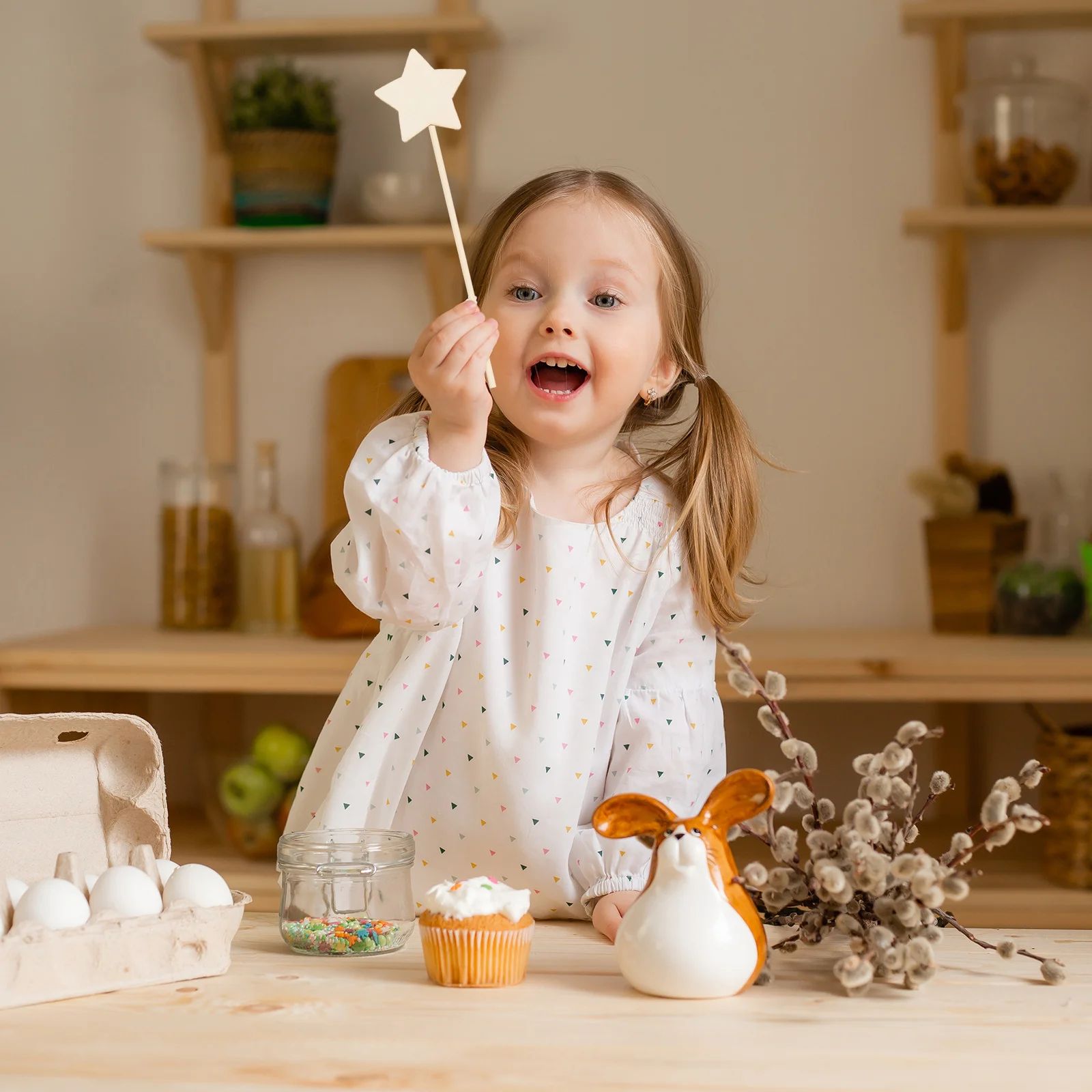 ไม้กายสิทธิ์เปล่า 15 ชิ้น สำหรับระบายสี งานฝีมือ กิจกรรมเสริมพัฒนาการ เกมส์ ของชำร่วยงานปาร์ตี้ ของขวัญสำหรับเด็ก