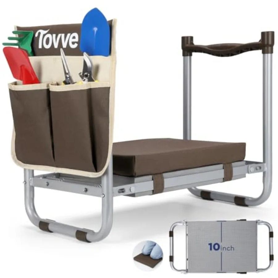 

Складная скамья-табурет для сидения на коленях и прочная складная скамья-табурет с широкой съемной подушкой для сидения на коленях, портативная скамья-табурет с большой сумкой для хранения, подарки для женщин