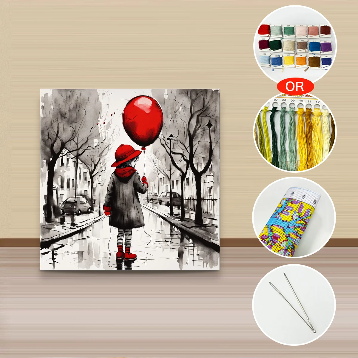 1 Stück 30x30 cm/11,8 Zoll, 11CT/14CT Kreuzstich-Set, DIY Valentinstagsgeschenk, Stickerei-Set für Feste, Porträts – Detail 4