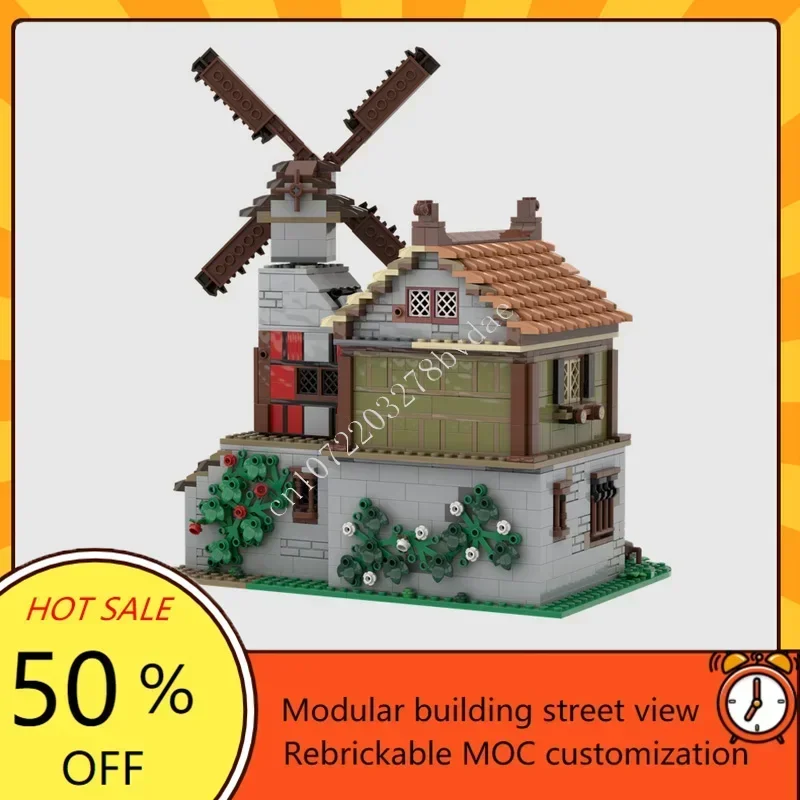 1393PCS MOC Medieval Castle Building Block Model 10332 - Windmill Technical Brick DIY Assembly Set Toy For adult Holiday Gift
