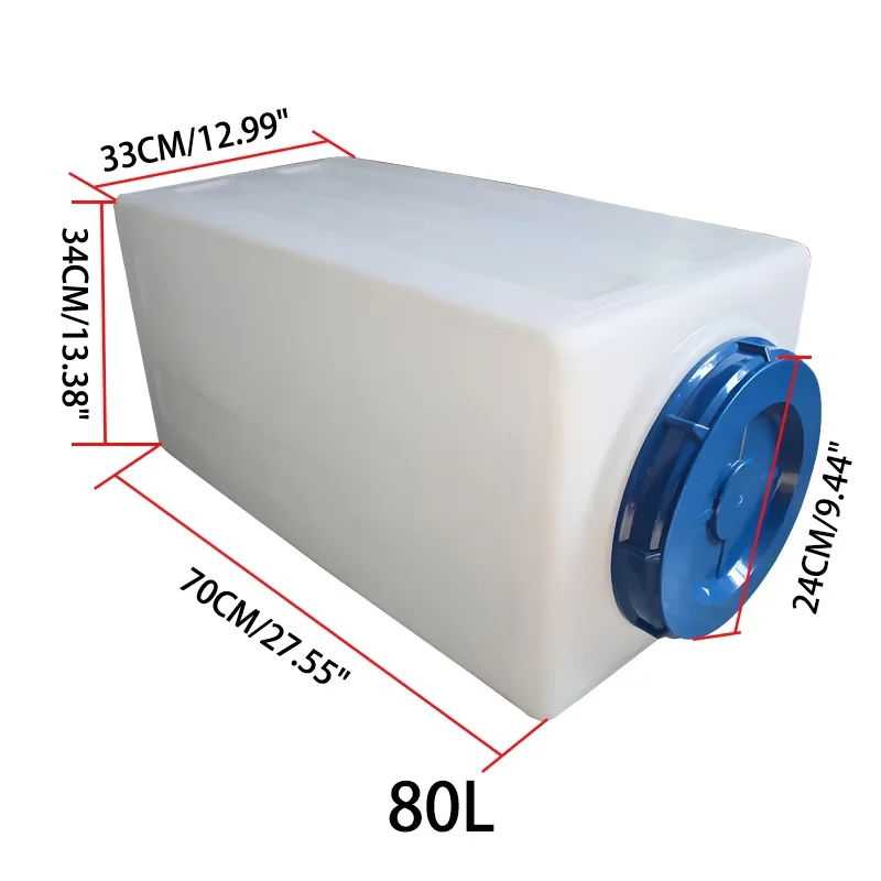 

STLF 80L RV Yacht Car Mounted Square Water Bucket Outdoor PE Plastic Water Storage Tank Vehicle Tools