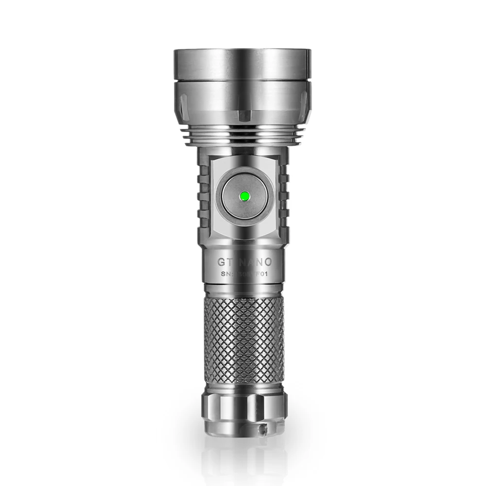 EDC LED Flashlight Titanium Keychain Outdoor Powerful Camping Lantern 400M Distance Light USB-C Rechargeable Lamp GT NANO 3.0