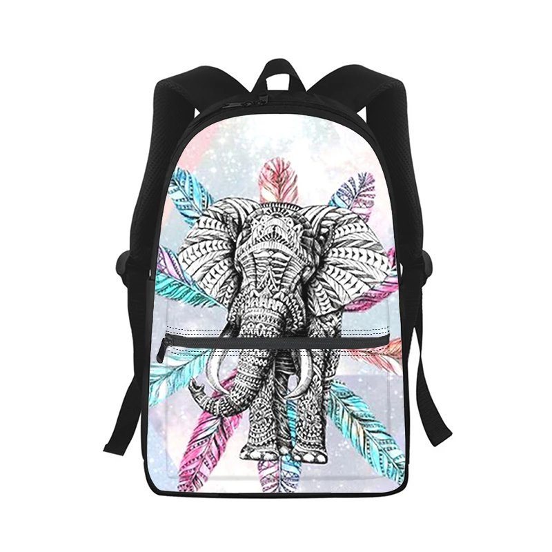 ndian Animal Elephant art Men Women Backpack 3D Print Fashion Student School Bag Laptop Backpack Kids Travel Shoulder Bag