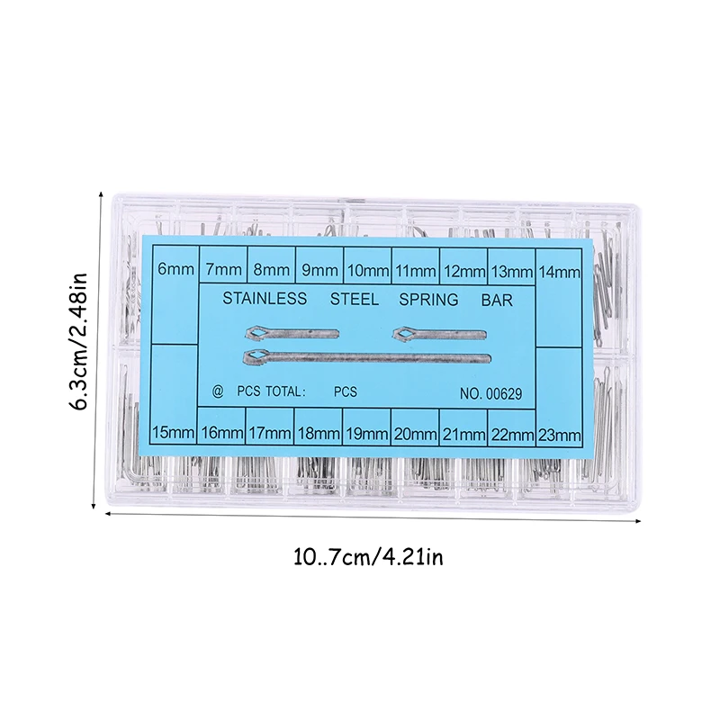 Exacpilles fendues pour bracelet de montre, acier inoxydable, lien de bracelet, barre fendue, outils de réparation de montre, boîte de 360 pièces, 6-23mm