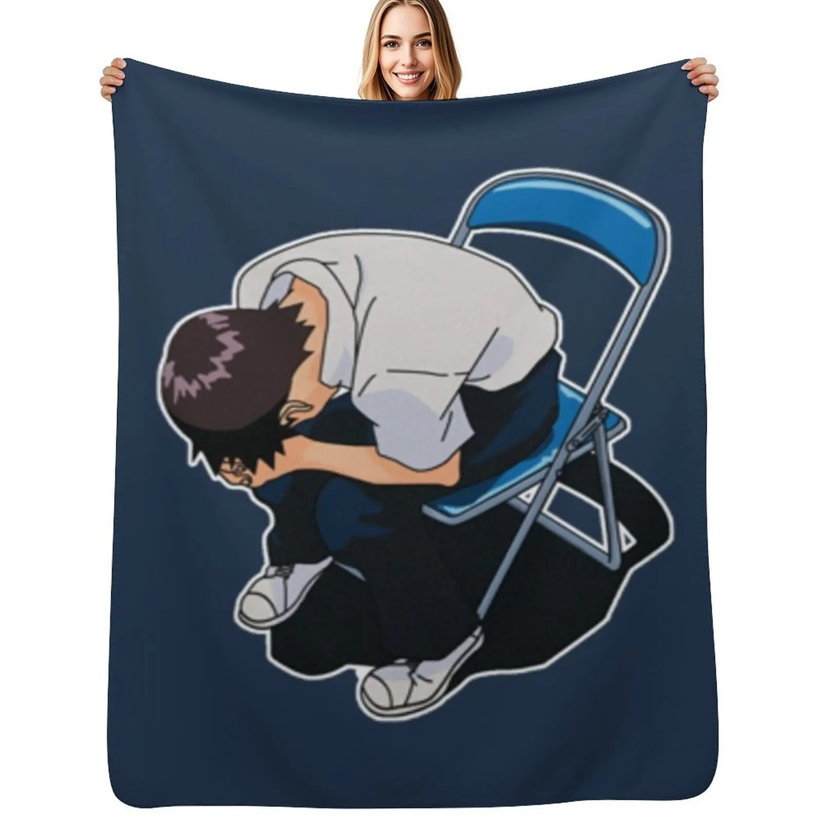 

Shinji Ikari Throw Blanket Plush Fuzzy Cozy Blanket for Couch Sofa
