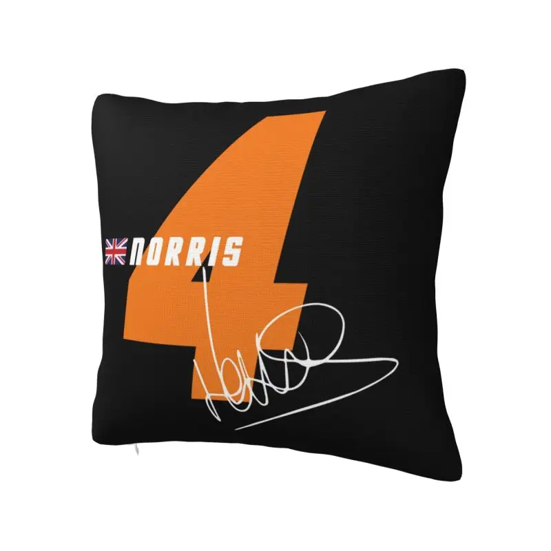 L-Lando Norris Motorcycle Racing Cushion Covers 40x40cm Polyester Throw Pillow Case for Sofa Square Pillowcase Home Decor