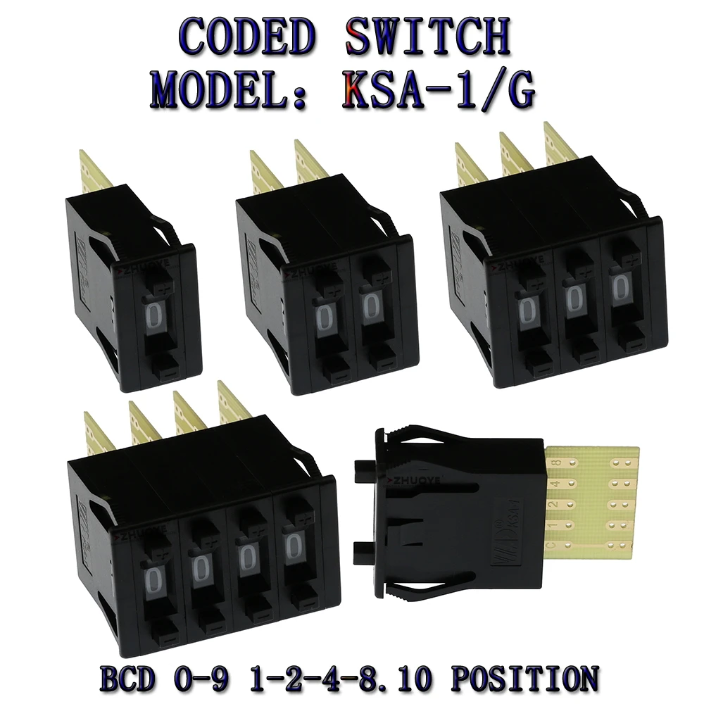 KSA-1/G thin BCD 8421C coding switch 0-9 code toggle switch 1/2/3/4 digital switch 5 contacts