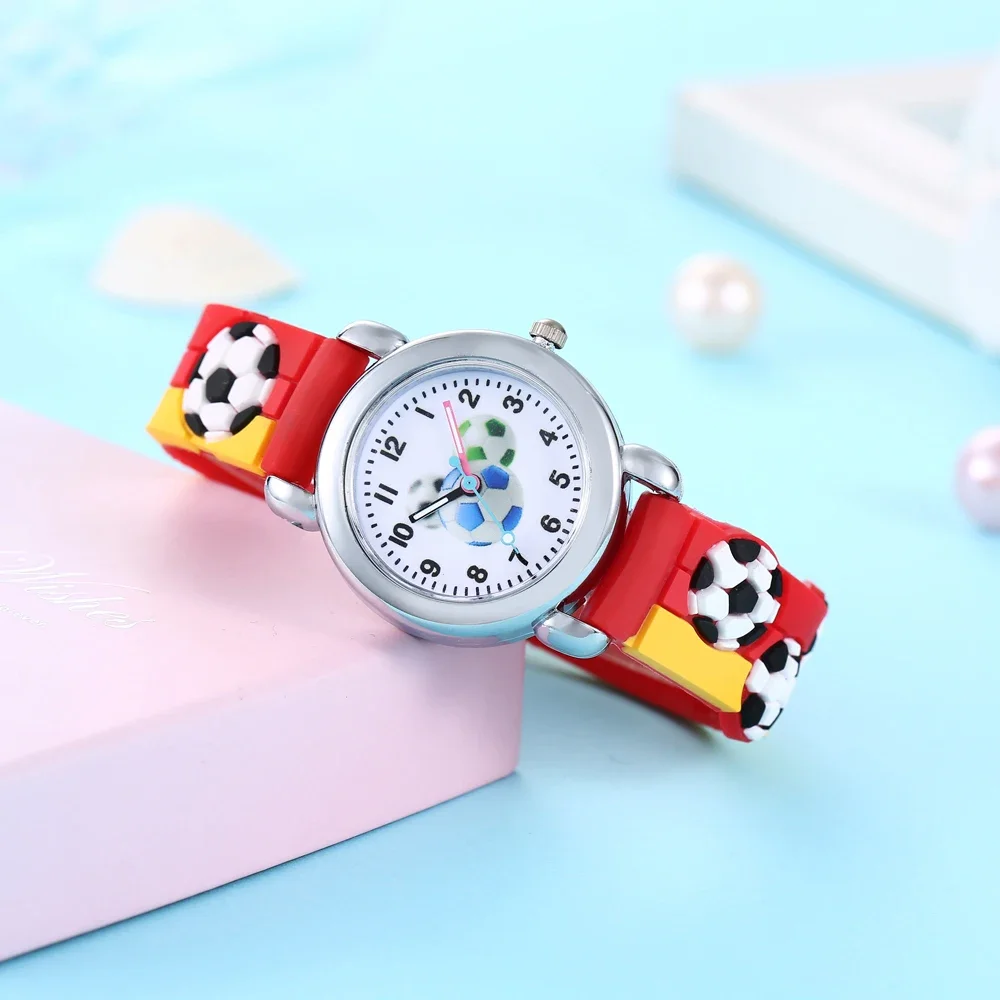 Lovely Creative Cartoon Corlorful Kids Watch Gift for Boys Girls Sell Like Hot Cakes Cute Football Children's Wristwatch