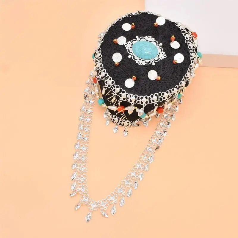 

Стильная шляпа с драгоценными камнями бирюзовые горы.