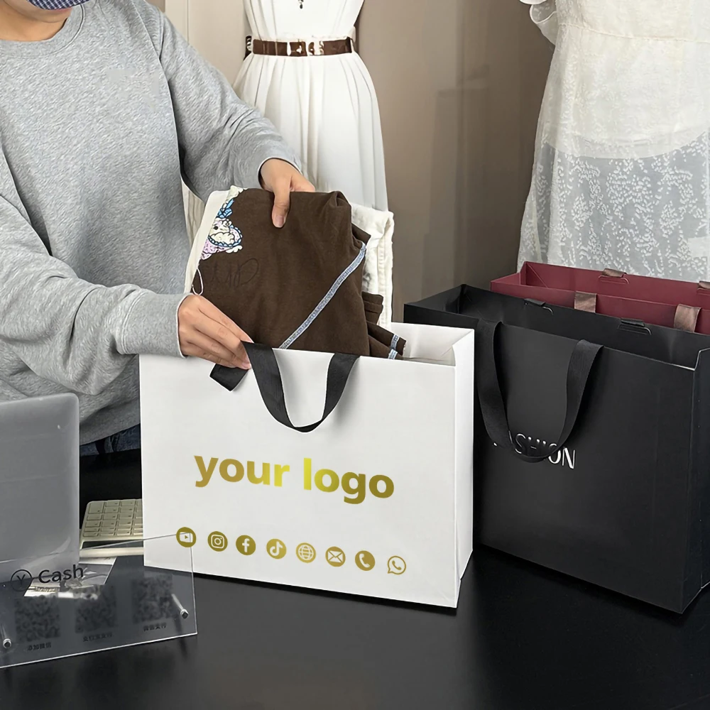 50pcs Custom Logo 50Cm. Large size connection Bags Logo Printing Shopping Bags
