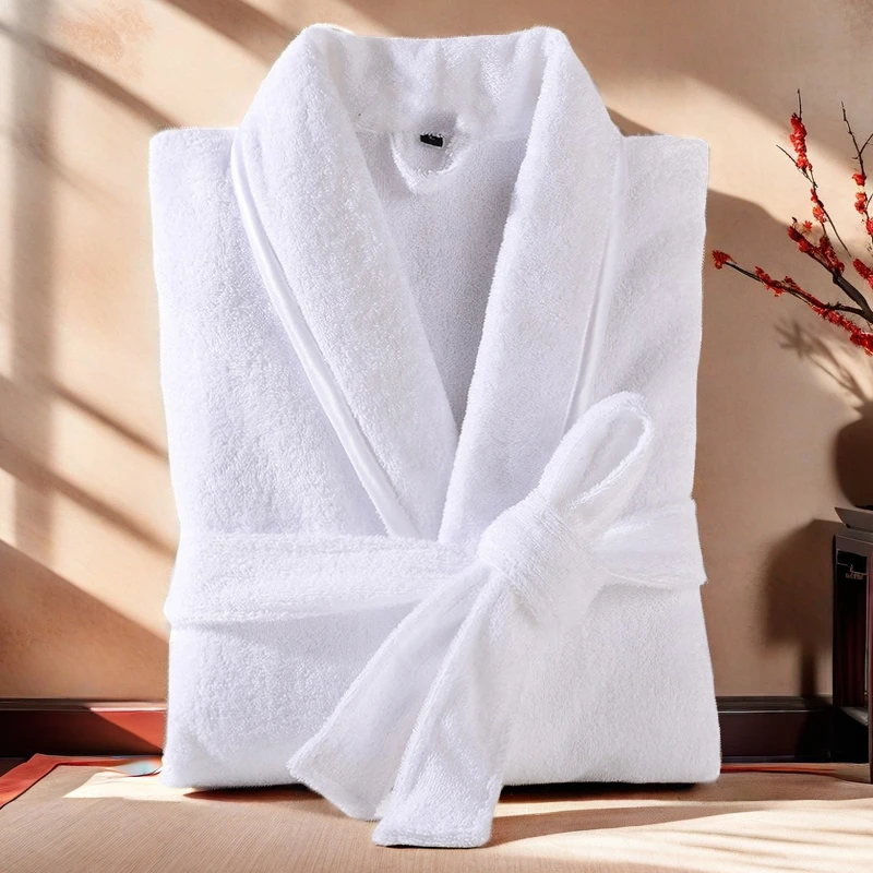 100% Cotton Toweling Robe Lovers Soft Long Bath Robe Men Women Nightrobe Sleepwear Casual Home Bathrobe Hotel Robe Thickening