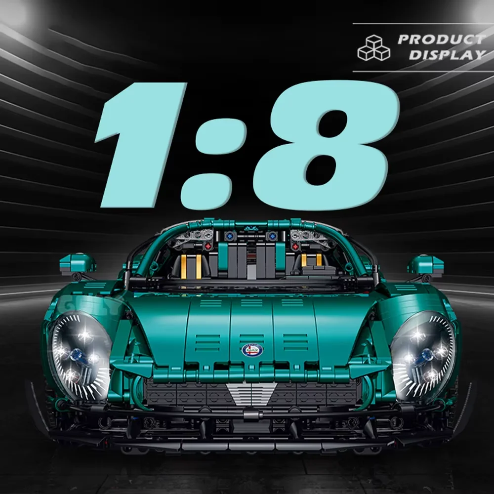 3861pcs Sports Car Building Blocks 1:8 Scale Model Speed Champions Technical Bricks Car Desktop Assembly Kid Toy For Gift