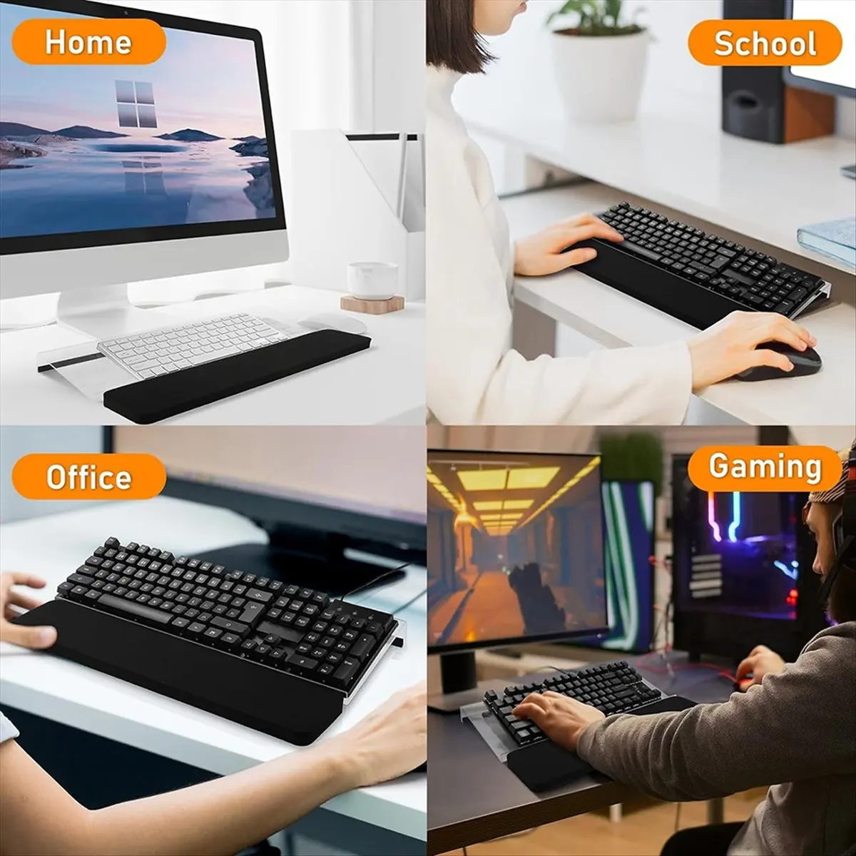 FTGT-Computer Keyboard Stand , Acrylic Keyboard Riser Tilt for Desktop, Ergonomic Keyboard Holder for Office Home School