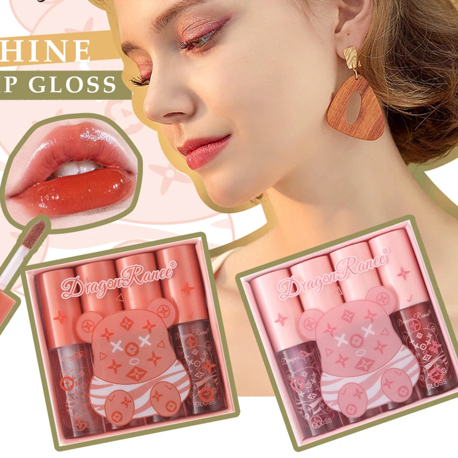 Hydrating Lip Oil Red Niche Lip Gloss Mirror Lip Glaze Lip Nectar Glass Summer Jelly Glass Lips Set of Four