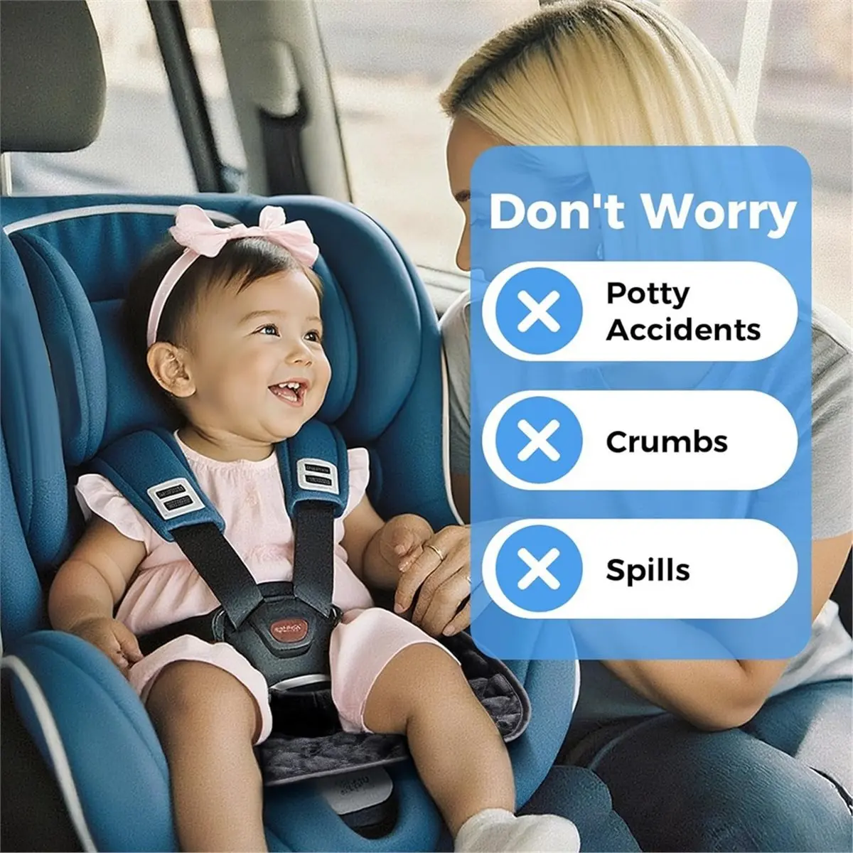 NEW 2 Pack Car Potty Training Seat Protector, Waterproof Toddler Car Seat Potty Training Cover, Piddle Pads & Liners