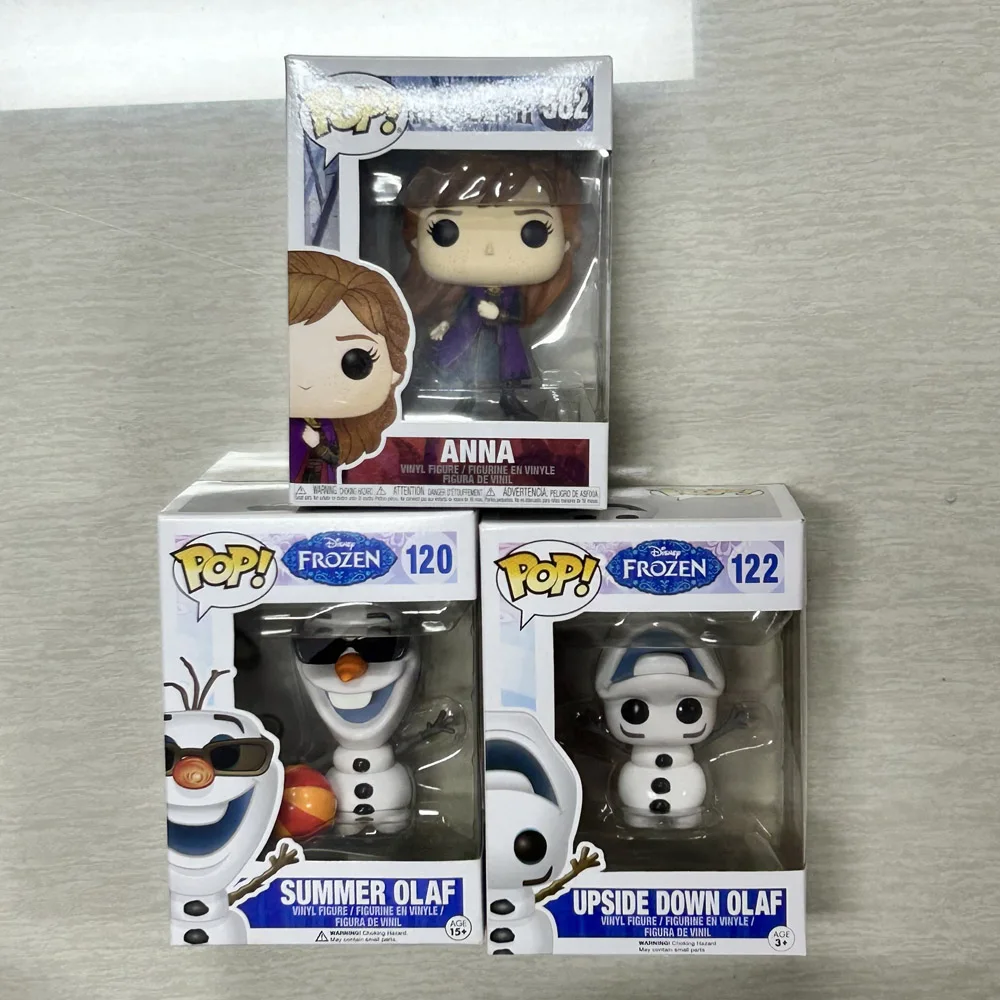 Funkos de Frozen de Disney, Olaf de Verano # 120 Anna # Olaf 362 Boca Abajo # 122 Figuras de Acción de Vinilo Coleccionables, Muñecos, Regalos