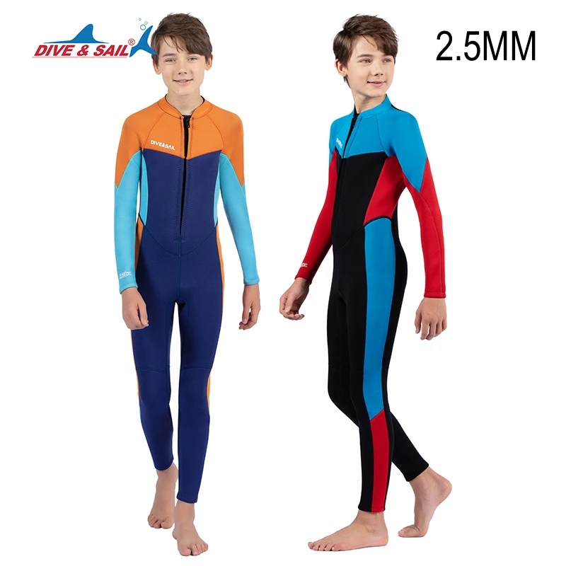 

2.5MM Neoprene Full Body Snorkeling Keep Warm UnderWater Hunting Spearfishing Diving Suit For Boys'Scuba Kayaking Drift WetSuit