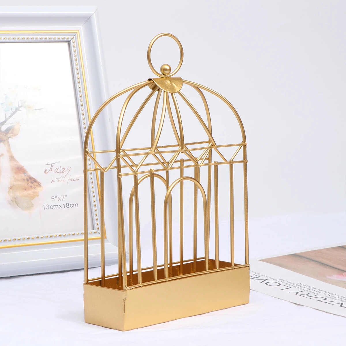 

Железная художественная витрина, золотой металлический органайзер для ювелирных изделий, стеллаж для хранения сережек, украшение для рабочего стола, домашний декор для спальни