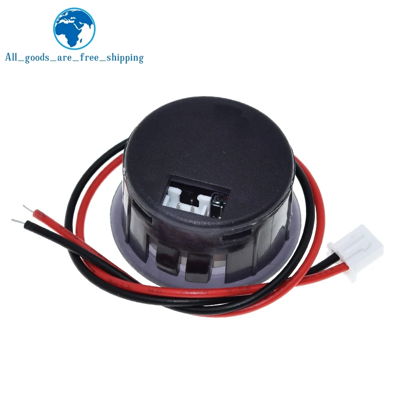 Dc 4-100V Led Digitale Display Ronde Twee-Draad Voltmeter Dc Digitale Auto Voltage Stroom Meter Volt detector Tester Monitor Pane