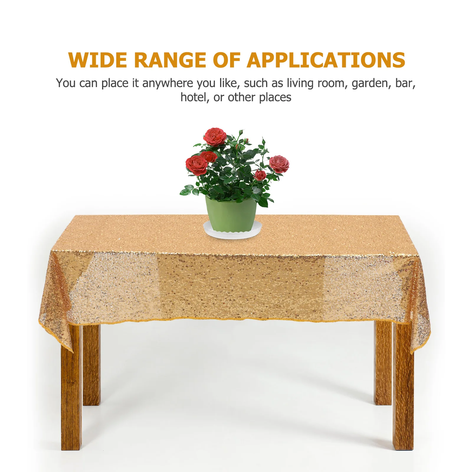 

Gold Sequin Table Runner Elegant Polyester Wedding Tablecloth Cover for Dining Birthday Party Banquet Decoration