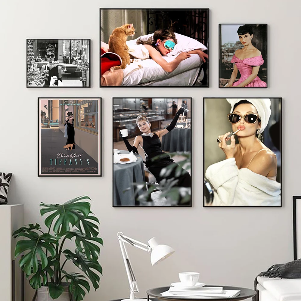Audrey Hepburn Vintage Movie Posters and Prints Wall art Decorative Picture Canvas Painting For Living Room Home Decor Unframed