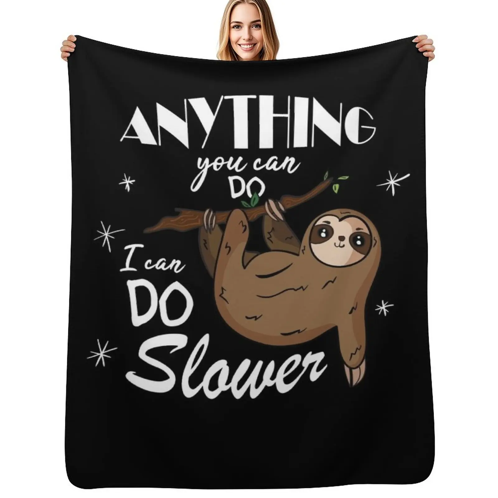 Funny Sloth Lover Gift Throw Blanket Lightweight Cozy Blanket for Bed Sofa