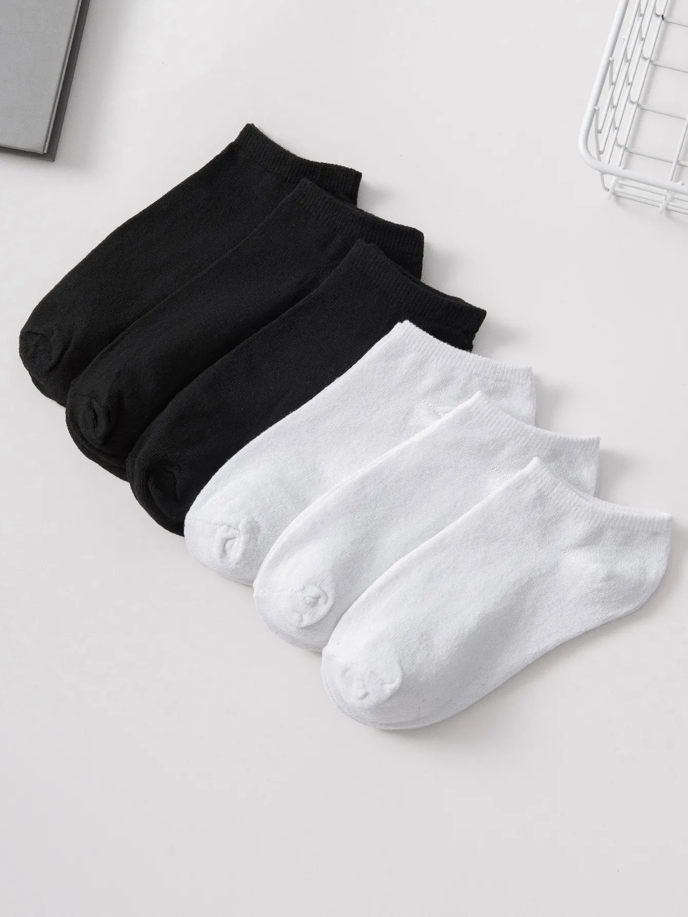 6pairs Solid Ankle Socks For Women Fashion Comfortable Low Tube Socks Set Breathable Style Casual Wear For Female Male