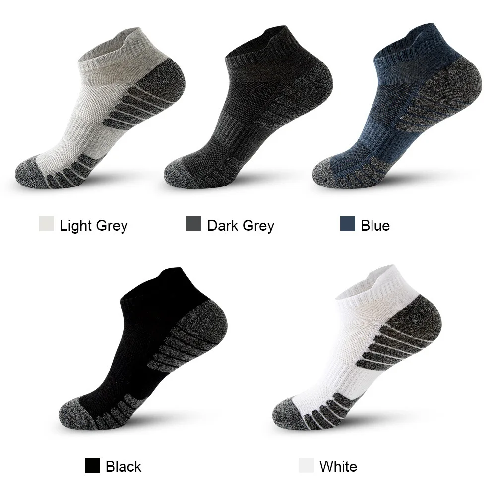 

3pairs thickened towel bottom running socks mesh boat socks non-slip breathable sports sock Low cut Men's socks