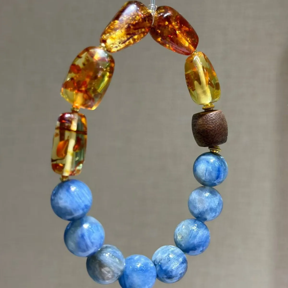 

Natural Kyanite Crystal Duobao Bracelet Amber Fashion Bracelet Original Design