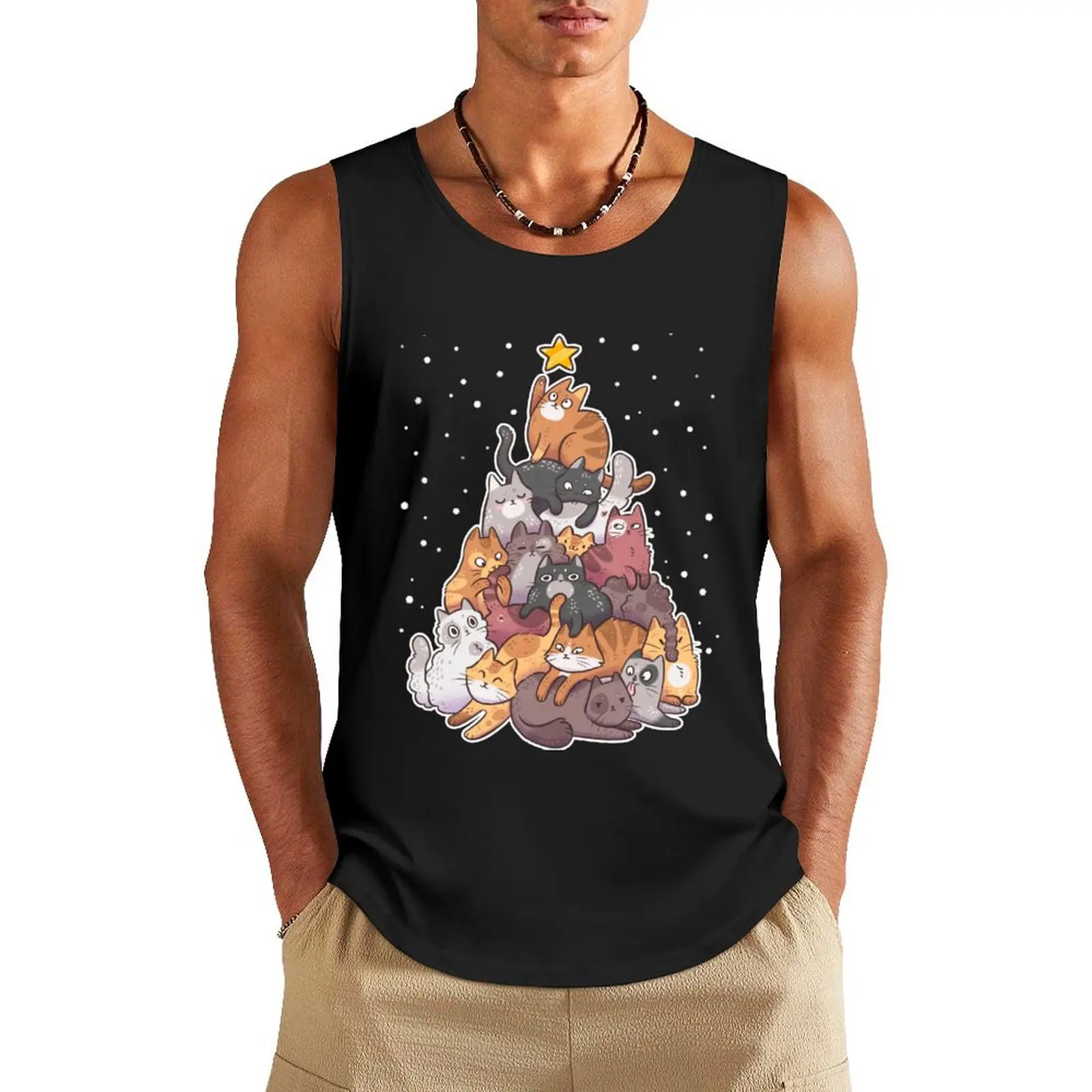 

Catmas Tree Tank Top vest men best selling products Men's sleeveless