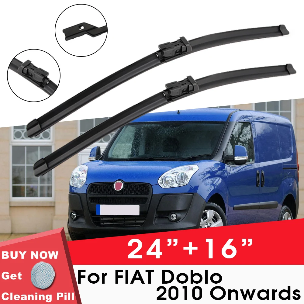 

Car Wiper Blade Front Window Windshield Rubber Silicon Gel Refill Wipers For Fiat Doblo 2010 Onwards 24"+16" Car Accessories