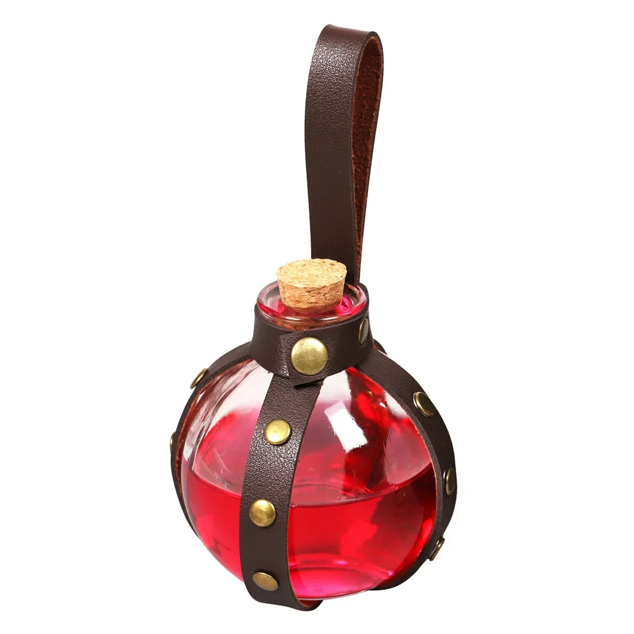 Hot Sale HOT Medieval Knight Leather Belt Belt Clear Glass Magic Bottle