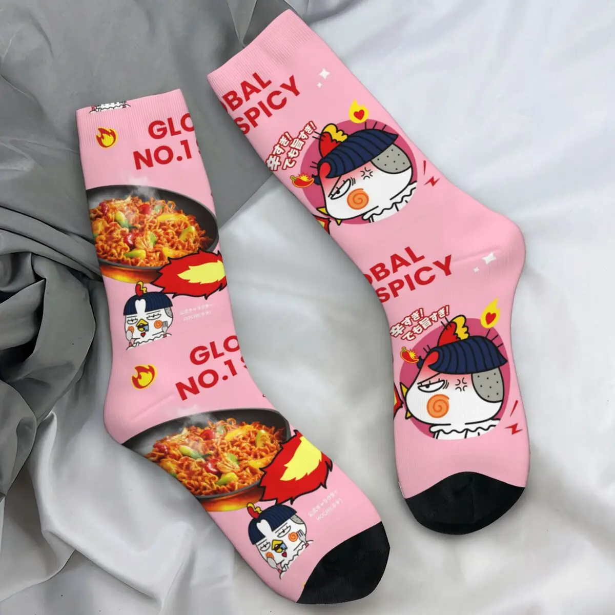 Fideos de pollo picantes Buldak, medias de Ramen con sabor a pollo caliente, calcetines transpirables para hombre, calcetines antisudor para correr en invierno, regalo
