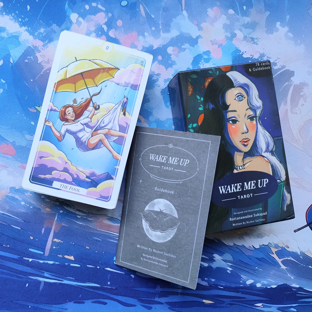 

12X7CM Wake Me Up Divination Tarot Cards for Beginners with Guide Book