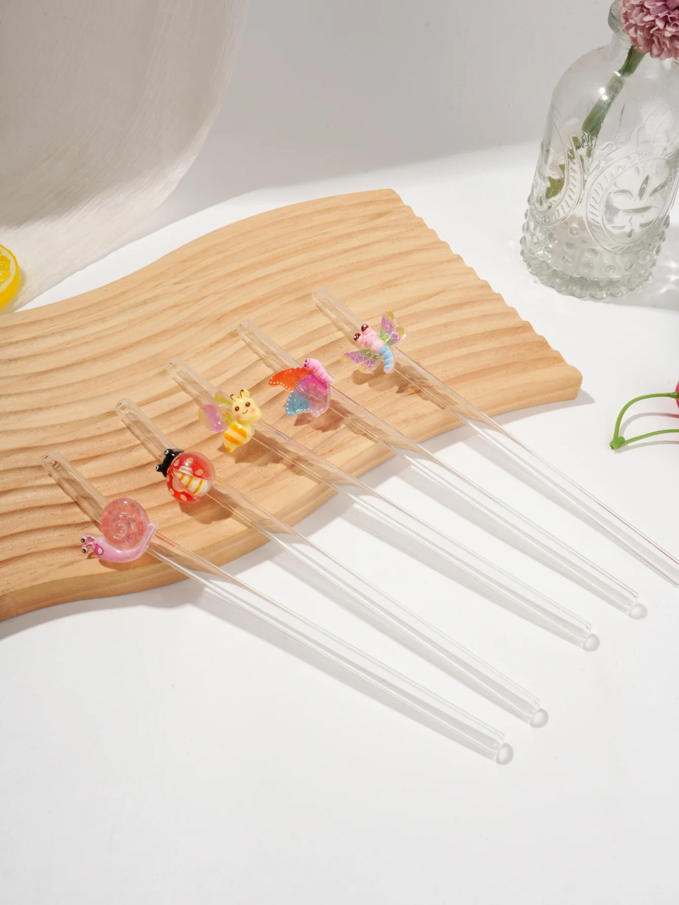 5PCS Bendable transparent decorative drinking straw, popular beach & graduation table accent, delicate gift picks - view 4
